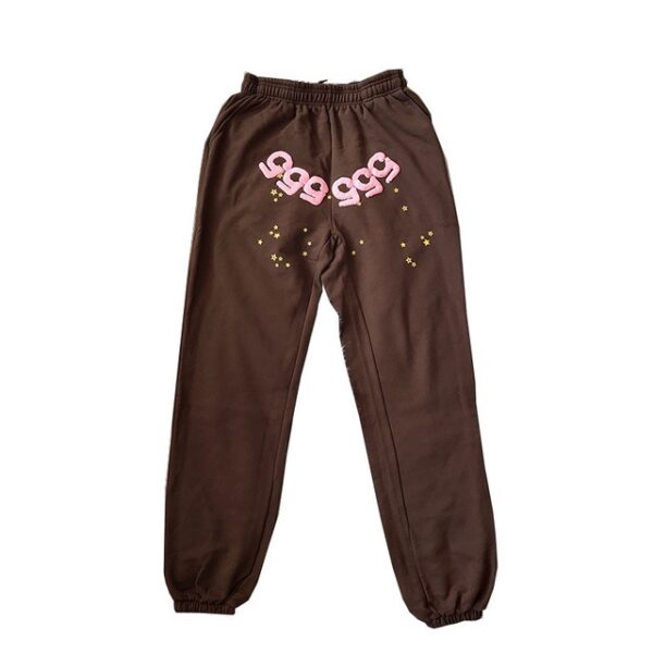 Men Women Web Pattern Tracksuit – Brown