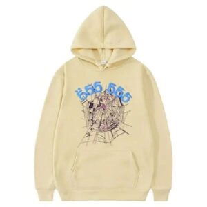 555555 Sp5der Angel Number Khaki Hoodie