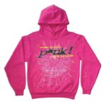 New Black Printed Hoodie – Pink