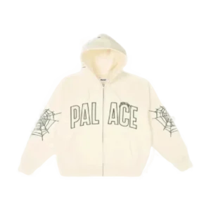 Palace Sp5der Zip Hoodie Soft White Palace Logo