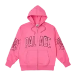 Sp5der ‘Shock Pink’ Palace Logo Zip Hoodie
