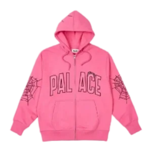 Sp5der ‘Shock Pink’ Palace Logo Zip Hoodie